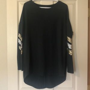 Hi Lo Style Navy Sequined Tunic